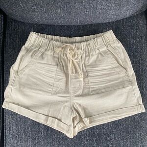 No Boundaries Cream Drawstring Shorts